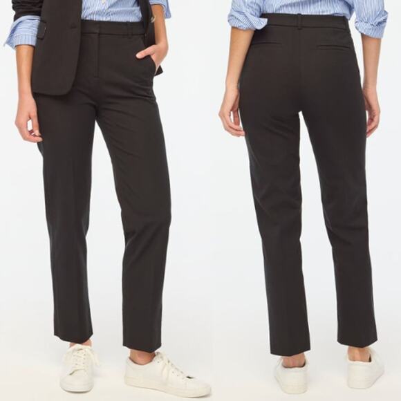 J. Crew Women's Petite Mid Rise Kallie Straight-Leg Pant BO900 Black Sz P8 NWOT - Picture 1 of 5